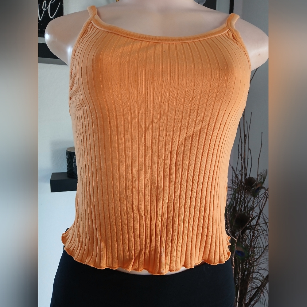 Old Navy Women's Orange Ribbed Camisole - Picture 2 of 8